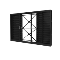 ﻿Janela de Ferro Veneziana Correr com Grade Xadrez 120x100cm