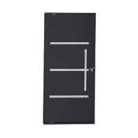 Porta de Alumínio Lambri com Friso 84x215cm Preta