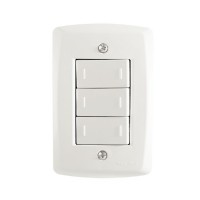 Kit 4x2 com 3 Interruptores Paralelos 10A 250V Tramontina Lux2 Branco