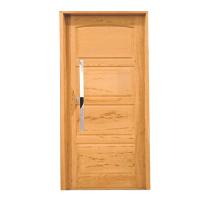 Porta de Madeira Angelim Externa Pivotante 108x213cm Kit Montada