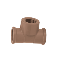 Tê Misto 25mmx3/4'' Marrom Soldável Amanco 11848