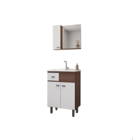 Conjunto de Banheiro Essenza 60cm Tinto/Branco Gaam