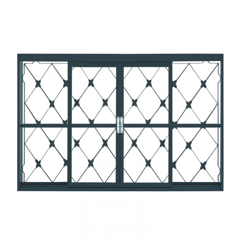 Janela de Ferro Vitrô e Grade 100x100cm