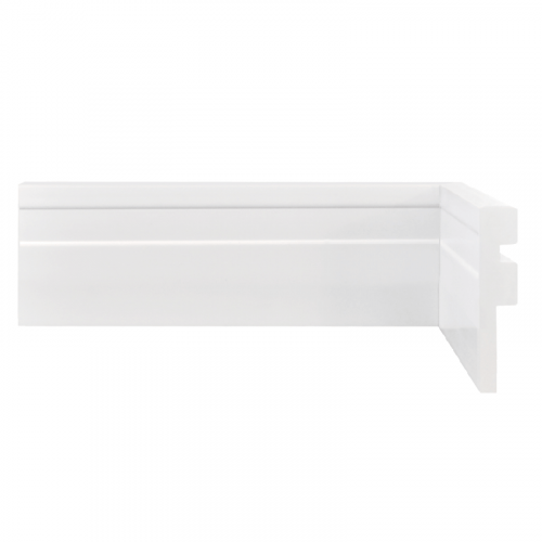 Rodapé Poliestireno Frisado Branco 7cm Graddus