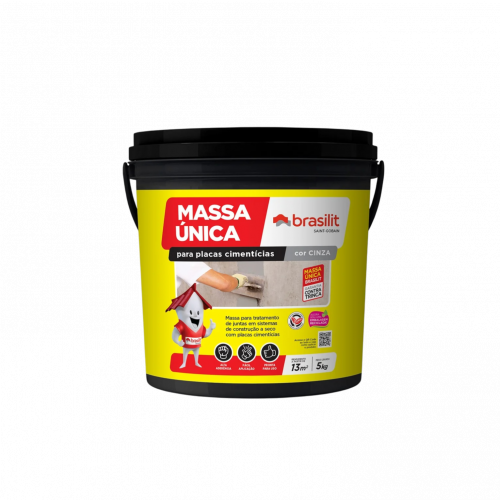 Massa Única Para Placa Cimenticia Balde 5kg Brasilit