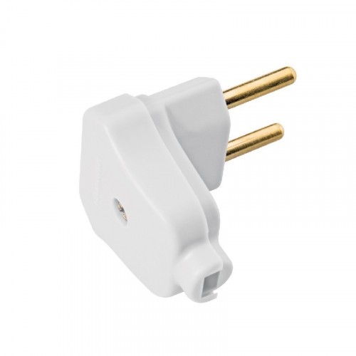 Plugue Angular 2P 10A 250V Tramontina Branco