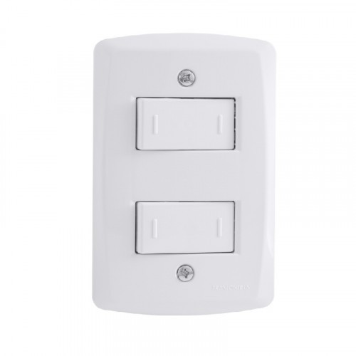 Kit 4x2 com 2 Interruptores Paralelos 10A 250V Tramontina Lux2 Branco