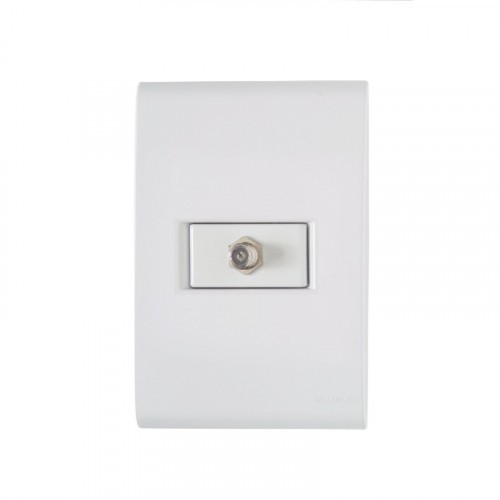 Conjunto 4x2 com 1 Tomada TV/SAT Coaxial Tramontina Liz Branco
