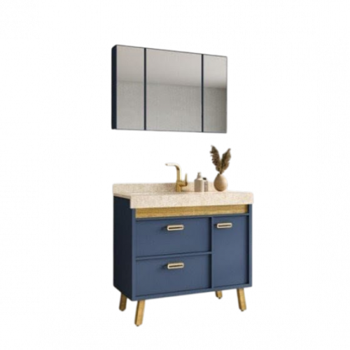 Conjunto de Banheiro Modena 90cm Azul Lord Gaam