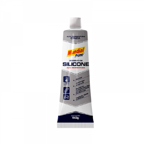Adesivo de Silicone Acético Alta Temperatura 50g Cinza Mundial