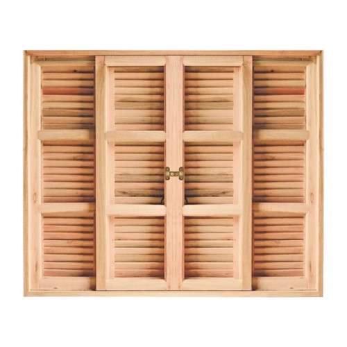 Janela de Madeira Eucalipto Veneziana Vidro Quadriculado 120x100cm Sertanense