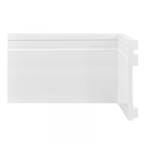 ﻿﻿﻿Rodapé Poliestireno Frisado Branco 15cm Graddus