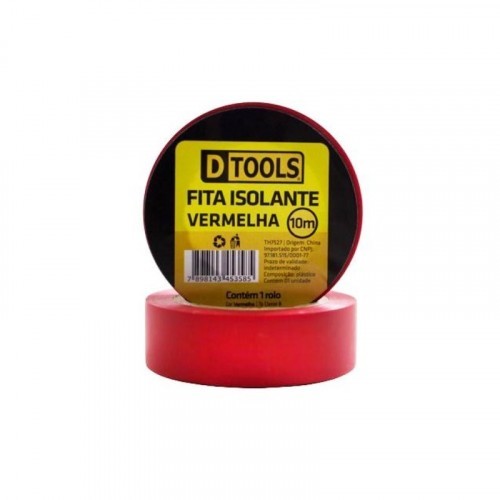 Fita Isolante Vermelha 10 metros Dtools