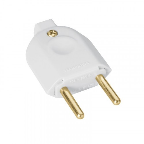 Plugue Macho 2P 10 A 250 V Tramontina Branco