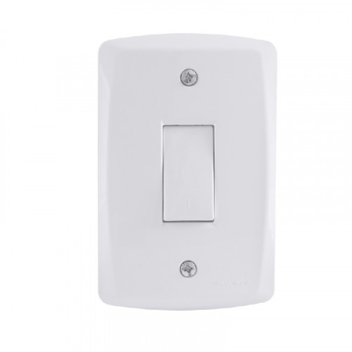 Kit 4x2 com Interruptor Bipolar Simples 10A 250V Tramontina Lux2 Branco