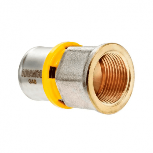 Conector Fixo Fêmea Multicamada para Gás 20mm x 3/4" Amanco 97609