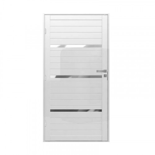 Porta de Alumínio Lambri com Friso 84x215cm Branca.