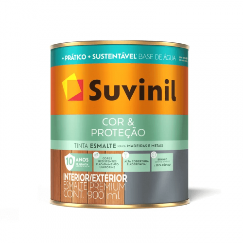 Esmalte Cor & Proteção Brilhante Base Água Branco 900ml - Suvinil