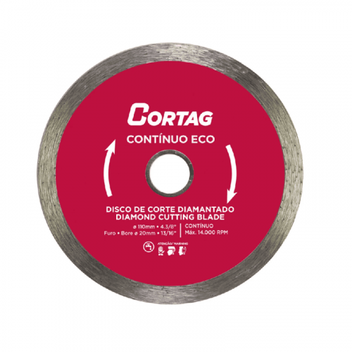 Disco de Corte Diamantado 110mm Contínuo ECO Cortag