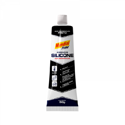 Adesivo de Silicone Acético Alta Temperatura 50g Preto Mundial