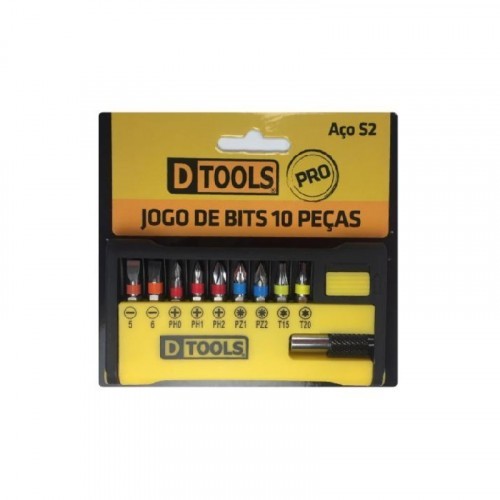Jogo de Bits 10 Peças com Porta Bits Dtools