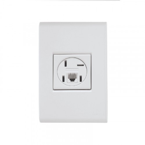 Conjunto 4x2 com 1 Tomada Telefone 4P+RJ11 Tramontina Liz Branco