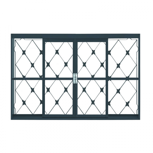 Janela de Ferro Vitrô e Grade 100x100cm