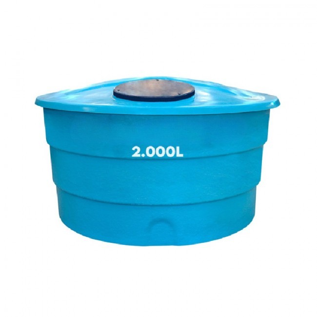 Caixa d'água Redonda Fibra de Vidro 2.000 litros