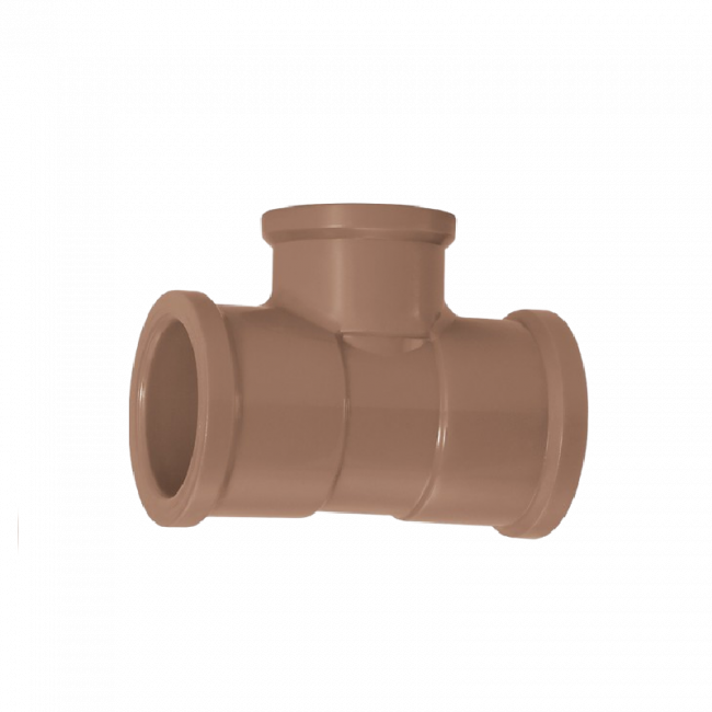 Tê de Redução 50x25mm Marrom Soldável Amanco 11825