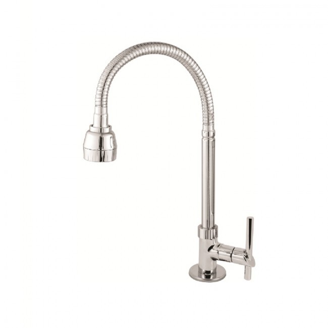 Torneira Safira Bancada com Bica Móvel e Tubo Gourmet Cromado Fort