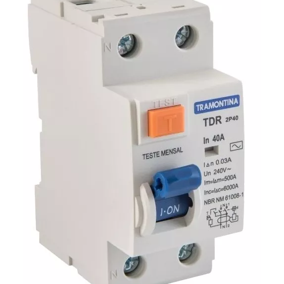 Disjuntor DR Tramontina 1p+n 6 KA 2 Polos