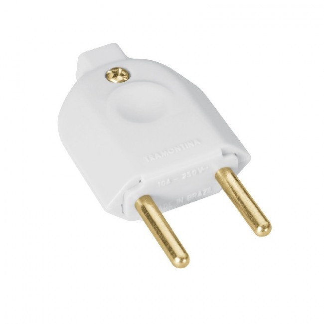 Plugue Macho 2P 10 A 250 V Tramontina Branco