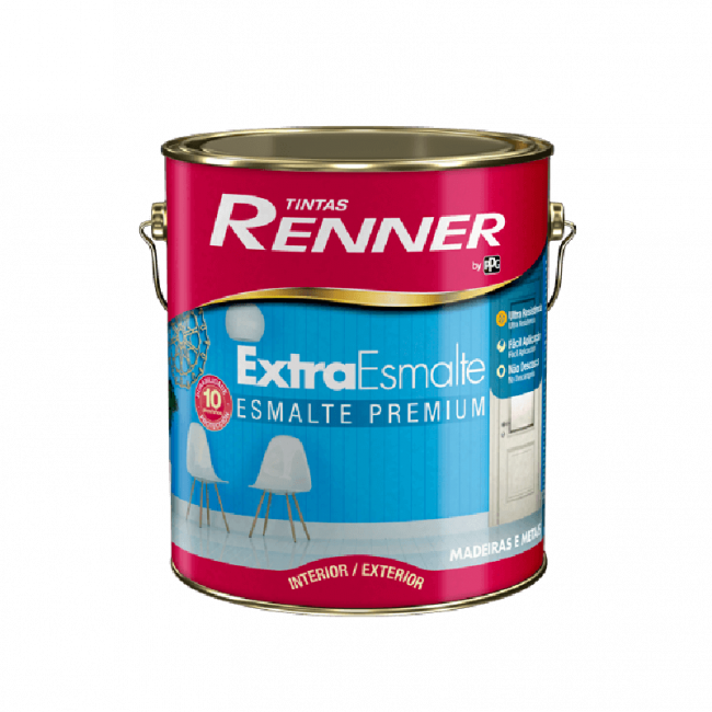 Tinta Esmalte Extraesmalte metálico alumínio 3,6L - Renner