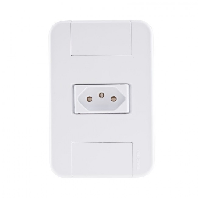 Kit 4x2 com 1 Tomada 2P+T 20A 250V Tramontina Tablet Branco