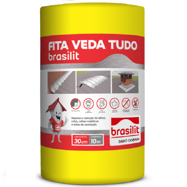 Fita Asfáltica Veda Tudo Brasilit 15cmx10mt