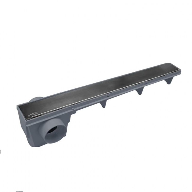 Ralo Linear Sifonado com Grelha Inox 50cm Cinza Amanco 21999