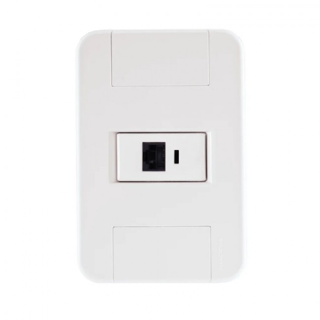 Kit 4x2 com 1 Tomada RJ45 Tramontina Tablet Branco