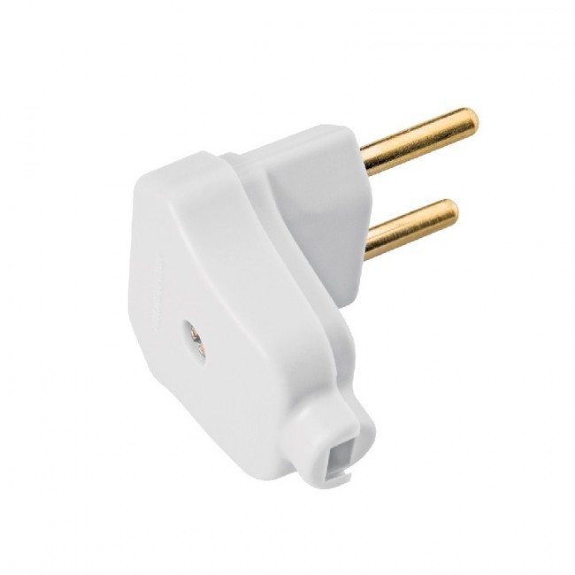 Plugue Angular 2P 10A 250V Tramontina Branco