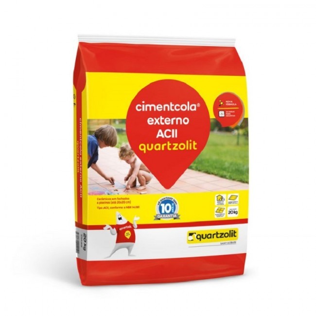 Argamassa ACII Quartzolit 20kg Cinza