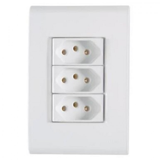 Tomadas Liz 3tc 10A 4x2 Tramontina