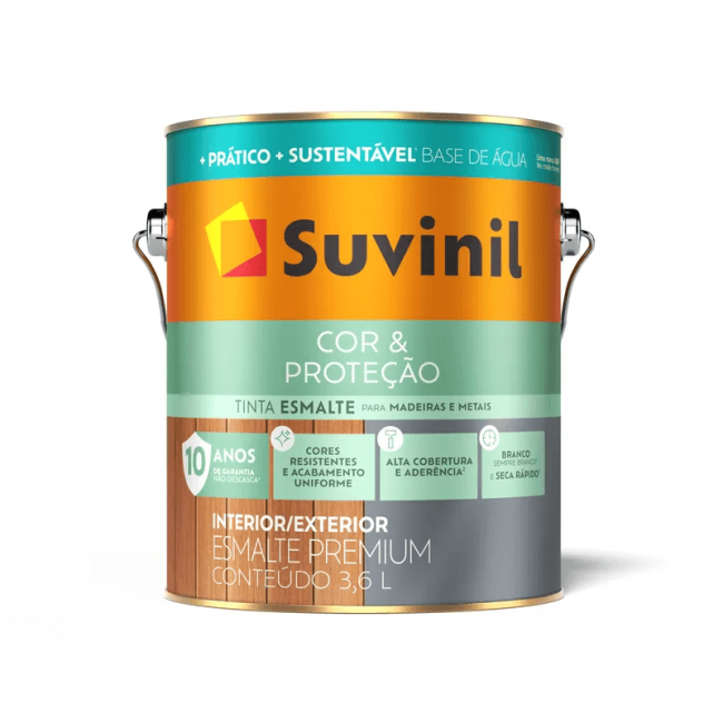 Esmalte Cor & Proteção Acetinado Base Água Branco - 3,6L Suvinil