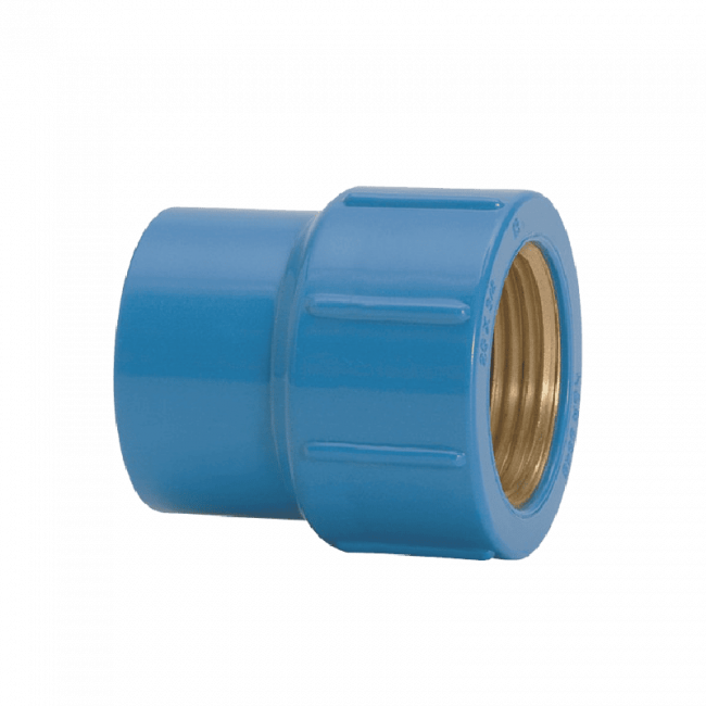 Luva Azul 32mmx1'' Soldável com Bucha em Latão Amanco 16429