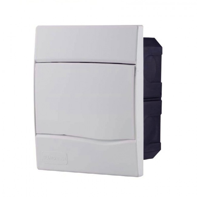 Quadro de Distribuição de Embutir 5 DIN ou 3 NEMA Tramontina com Porta Branca