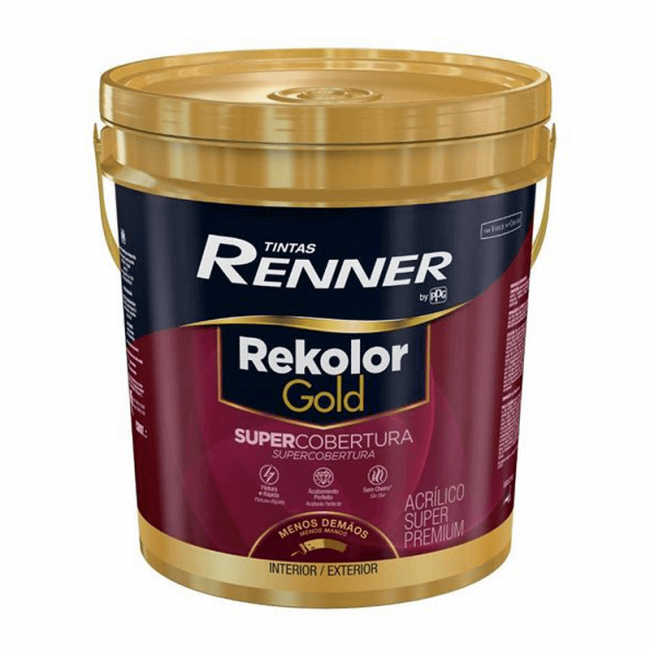 Tinta Acrílica Rekolor Gold Supercobertura Branco Fosco 16L Renner