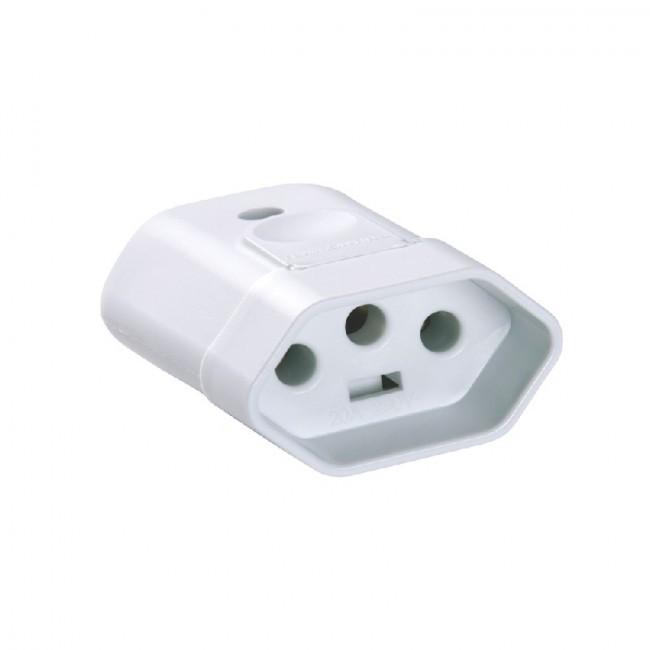 Plugue Fêmea 2P+T 10A 250V Tramontina Branco
