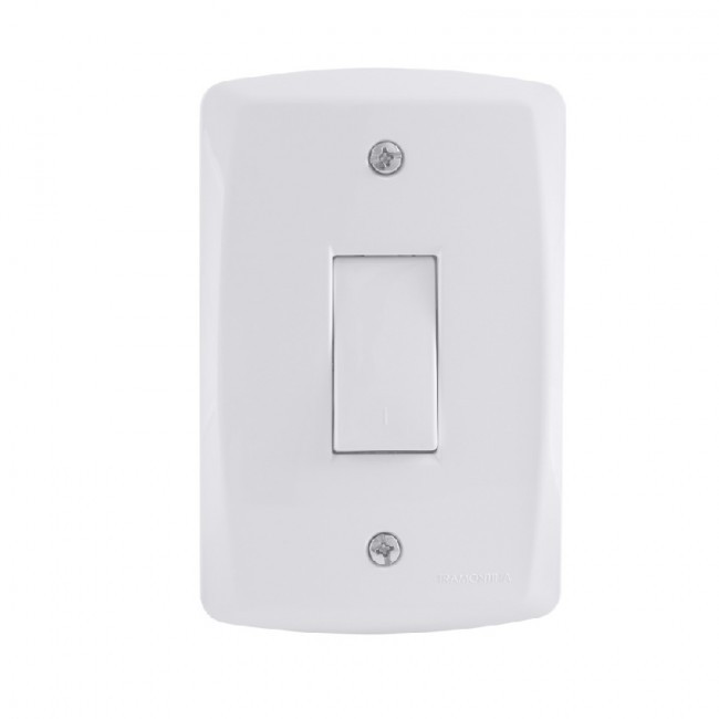 Kit 4x2 com Interruptor Bipolar Simples 10A 250V Tramontina Lux2 Branco