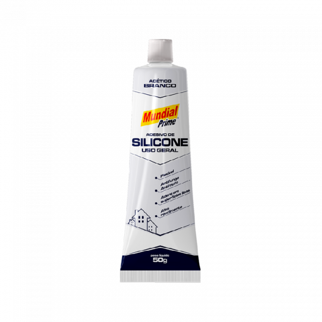 Adesivo de Silicone Acético Uso Geral 50g Branco