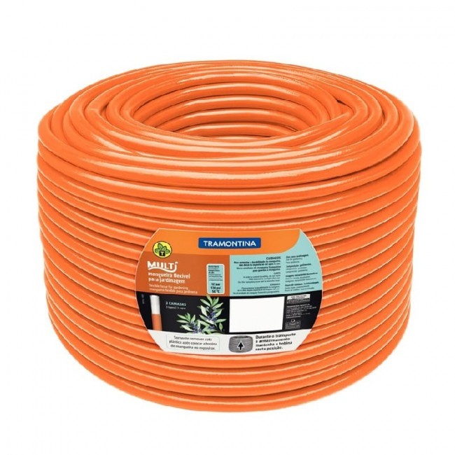 Mangueira Multi 1/2" Tramontina Laranja em PVC 3 Camadas  -  Metro
