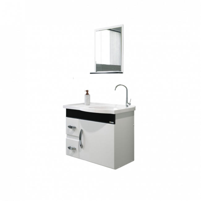 Conjunto de Banheiro Siena 55,5cm Preto Rorato