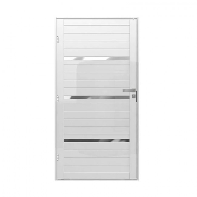 Porta de Alumínio Lambri com Friso 84x215cm Branca.